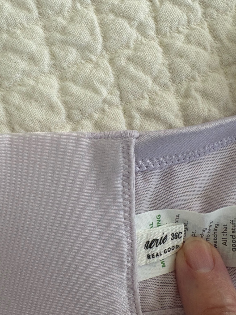 New Aerie Lilac Lavender White Lace Balconette Bra 36C - Picture 8 of 10